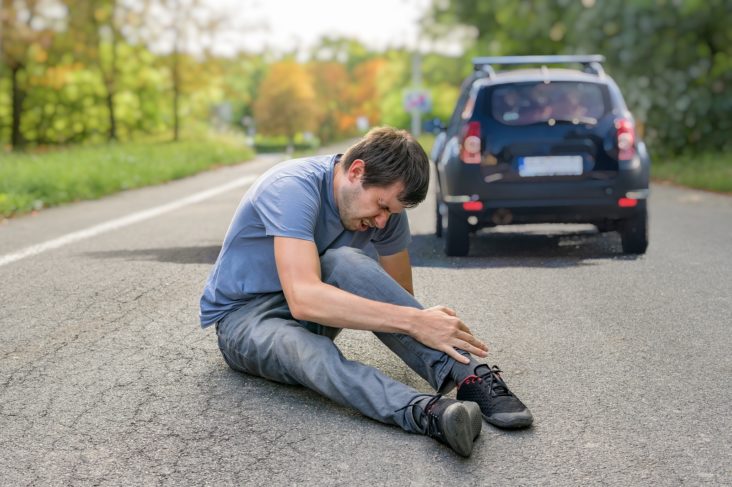 Pedestrian hit by car