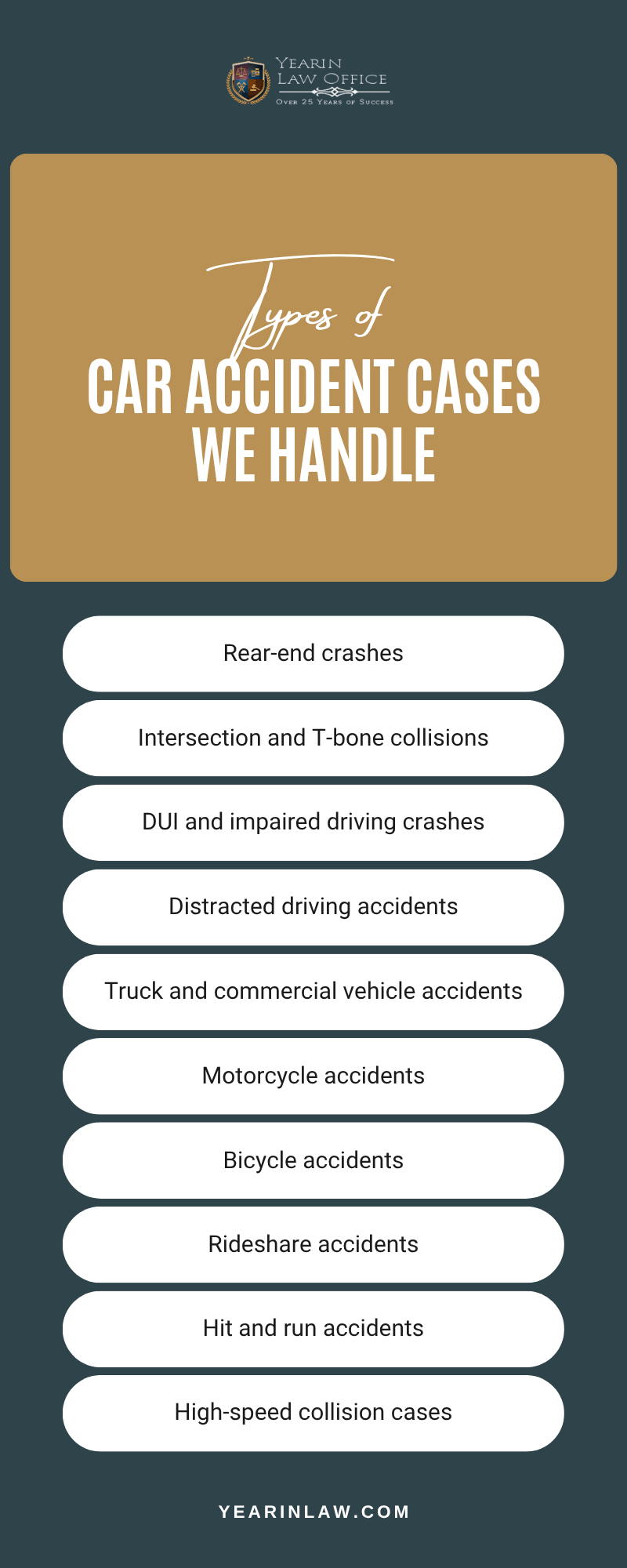 Car Accident Cases We Handle Infographic