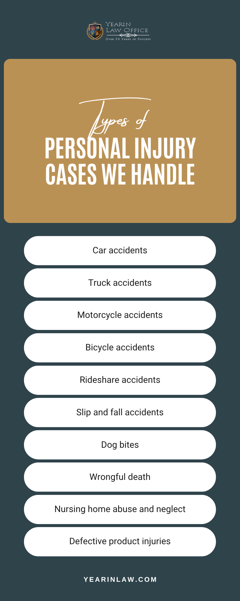 Personal Injury Cases We Handle Infographic